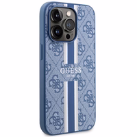 Guess GUHMP14LP4RPSB iPhone 14 Pro 6.1" mėlyna/mėlyna kietas dėklas 4G Printed Stripes MagSafe