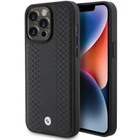 BMW odinis deimantų rašto dėklas telefonui iPhone 15 Pro - juodas