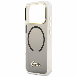 Guess IML Gradient Script Metal MagSafe Dėklas for iPhone 17 Pro Max - juodas