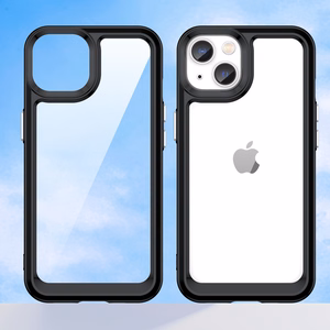 Outer Space dėklas telefonui iPhone 14 Plus kietas dangtelis su geliniu rėmeliu juodas