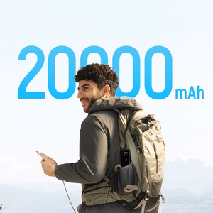 Cuktech PB200U išorinė baterija 20 000 mAh, 210 W, su 2 USB-C ir USB-A jungtimis, TFT ekranu ir 240 W USB-C laidu – juoda