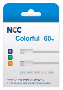 USB cable NCC "USB-C to USB-C" (60W) 1m white