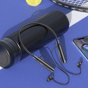 HOCO belaidės ausinės Bluetooth kaklo laikikliu ES62 juodos