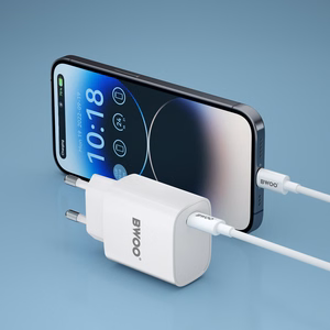 BWOO CDA159 PD sieninis įkroviklis 20W 1x USB-C prievadas + "Lightning" baltos spalvos