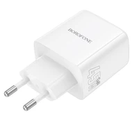 Borofone Wall charger BN30 Cargador GaN - USB + Type C - QC 3.0 PD 45W white