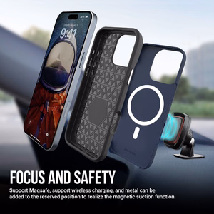 Dėklas Perfectionists Triangle Mag Case Apple iPhone 15 Pro Max tamsiai mėlynas
