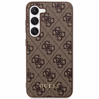 Guess 4G Metal Gold Logo dėklas telefonui Samsung Galaxy S24+ - rudas