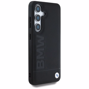 BMW odinis didelio žodžio dėklas telefonui Samsung Galaxy S25 - juodas
