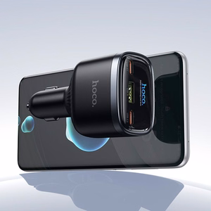 Automobilinis įkroviklis Hoco Z70, USB-A + 2 × USB-C, PD QC3.0, 93 W, juodas