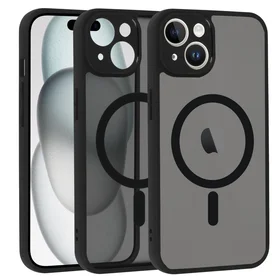 Pilnai matinis Mag dėklas telefonui Iphone 14 juodas