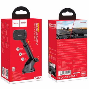 HOCO magnetinis automobilinis laikiklis priekinio stiklo / centrinės konsolės CA67 juodas