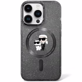 Karl Lagerfeld KLHMN61HGKCNOK iPhone 11 / Xr 6.1" juodas/juodas kietas dėklas Karl&Choupette Blizgučiai Magnetinis