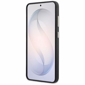 Guess dėklas Grained Big 4G Metal Logo for Samsung Galaxy S26 juodas