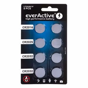 Набор литиевых батареек everActive 4x CR2032, 2x CR2025, 2x CR2016 (8 шт.)