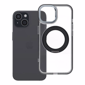 Case for iPhone 15 Frame Circle Stand compatible with MagSafe black
