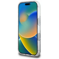 Guess HC dervos apačios blizgučiai MagSafe dėklas iPhone 16 - sidabrinis