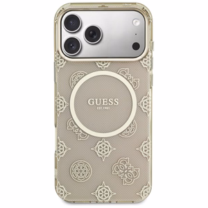 Guess IML Peony Dot MagSafe Dėklas for iPhone 17 Pro Max - smėlinis