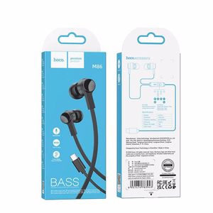 HOCO kabelinės ausinės Type-C su mikrofonu M86 juodos