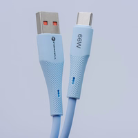 FORCELL F-ENERGY C342 kabelis USB A į Type C QC4.0 3A 66W Silikoninis 1 m mėlynas