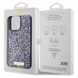 Guess Rhinestone Metal Logo dėklas telefonui iPhone 15 Pro Max - rožinis