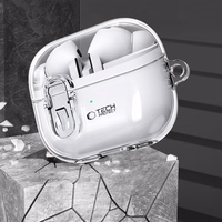 Tech-Protect FlexAir dėklas su karabinu, skirtas Samsung Galaxy Buds 3 / 3 Pro – skaidrus