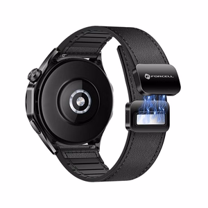 FORCELL F-DESIGN FS20 magnetinis ekologiškos odos dirželis SAMSUNG laikrodžiui 20 mm juodas