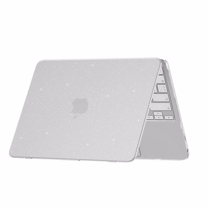 Tech-Protect SmartShell deklas MacBook Neo 13 colio 2026, skaidrus su blizgučiais