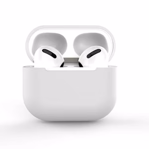 Чехол для AirPods 2 / AirPods 1 силиконовый мягкий для наушников белый (case C)