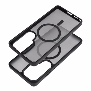 Juodas Forcell F-Protect Smoke Hybrid Premium Lite dėklas Samsung A06 / A07 / A08, suderinamas su MagSafe