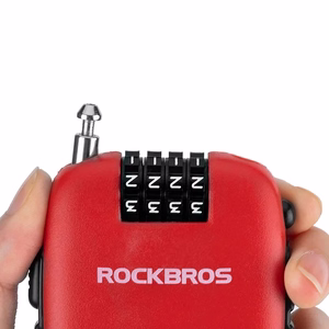Rockbros 32420981001 dviračio spyna su ištraukiamu laidu, raudona