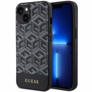 Guess GUHMP14SHGCFSEK iPhone 14 6.1" juodas/juodas kietas dėklas GCube Stripes Magnetinis