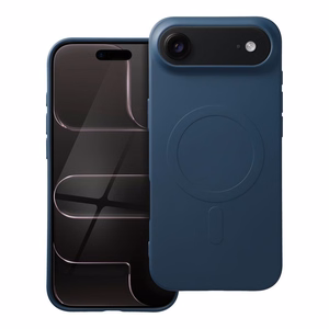 Silikoninis Magnetinis (didelė anga) dėklas telefonui, suderinamas su MagSafe, skirtas IPHONE 17 Air, mėlynas