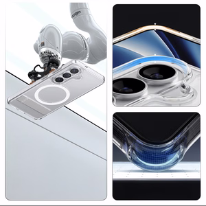 Spigen Ultra Hybrid S Mag MagSafe dėklas skirtas Samsung Galaxy S26+ - skaidrus ir baltas