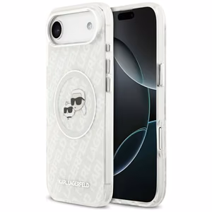 Karl Lagerfeld IML Glitter Karl&Choupette Heads Logo MagSafe Чехол для iPhone Air - серый