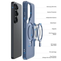 Dėklas Dux Ducis Yind Magnetic Stand Samsung S948 S26 Ultra tamsiai mėlynas