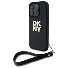 DKNY Wrist Strap Stock Logo dėklas telefonui iPhone 16 Pro Max - juodas
