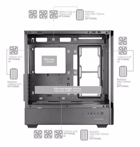 Mars Gaming MCLCDPRO kompiuterio korpusas „Midi Tower“ Juoda