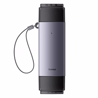 Baseus Lite Series SD/TF atminties kortelių skaitytuvas, USB + USB-C (pilkas)