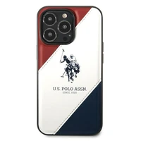 Dėklas telefonui (m) US Polo USHCP14XPSO3 iPhone 14 Pro Max 6.7" - balta balta trijų spalvų įspaudas
