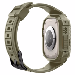 Spigen Rugged Armor Pro - Dirželis su dėklu, skirtas Apple Watch Ultra 49 mm (Vintage Khaki)