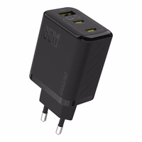 Dudao A29 65W GaN sieninis įkroviklis 2 x USB-C + 1 x USB-A - juodas