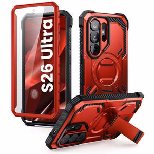Supcase ArmorBox Mag MagSafe Dėklas for Samsung Galaxy S26 Ultra - raudonas and juodas