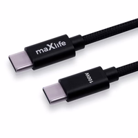 Maxlife MXUC-12 laidas USB-C - USB-C 1,0 m 100W juodas