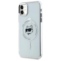Karl Lagerfeld IML Metalinė Choupette galva MagSafe dėklas iPhone 11 - baltas