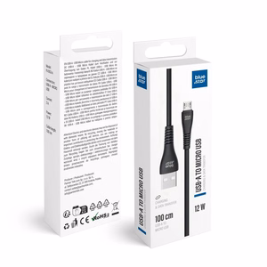 Laidas USB A į Micro USB Blue Star 2A 12W 1 m PJ-DG3-A juodas