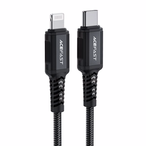 Acefast C4-01 Lightning - USB-C PD kabelis 30W 3A 480Mb/s 1.8m - juodas