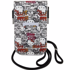 Hello Kitty Leather Tags Graffiti rankinė per petį – smėlio spalvos