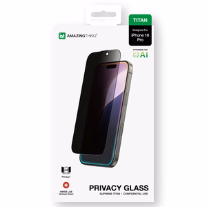 AmazingThing Titan Privacy Glass защитное стекло для конфиденциальности iPhone 16 Pro