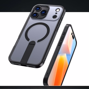 Hybrid Armor X dėklas telefonui iPhone 17 Pro su MagSafe suderinamu stovu - juodas