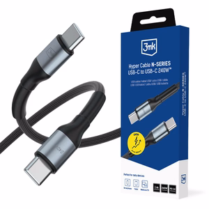 3mk Hyper Cable N-SERIES USB-C / USB-C 1m PD 3.0 QC 3.0 48V / 5A 240W - черный